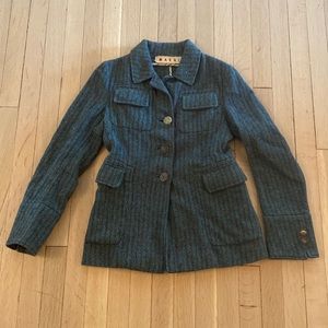 Marni Heavy Striped Wool Blazer.  Euro Size 40/US 2